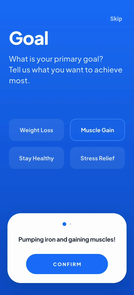 Steplike — goal onboarding screen